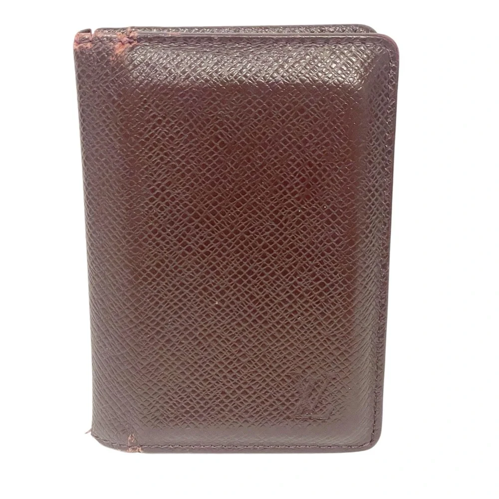 Louis Vuitton Bordeaux Taiga Leather‎ Card Bifold Wallet Pocket Organizer
